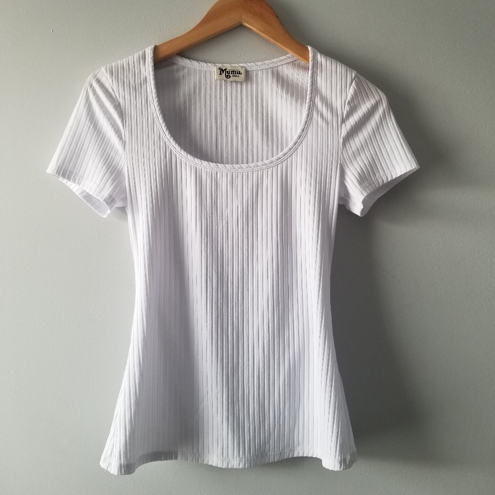 Show Me Your Mumu White Declan Ribbed Tee - Picture 3 of 6